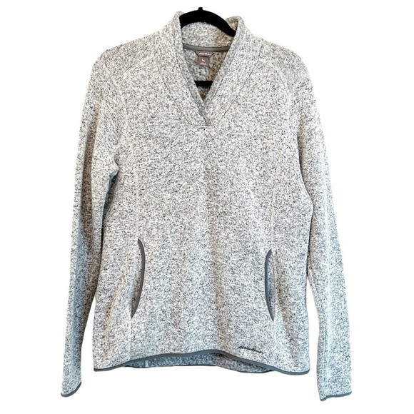 NWT Eddie Bauer Fleece Sweatshirt Knit Pullover Gray - Picture 1 of 3
